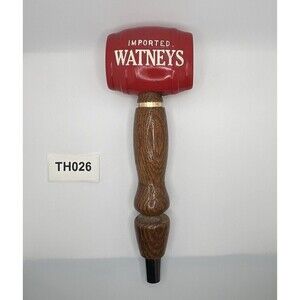 Imported Watneys Beer Keg Pub Bar Tap 10” Red Barrel Brown Wood Handle